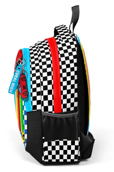 Coral High Kids Kırmızı Araba Desenli Üç Bölmeli Okul Sırt Çantası 33257 - 5