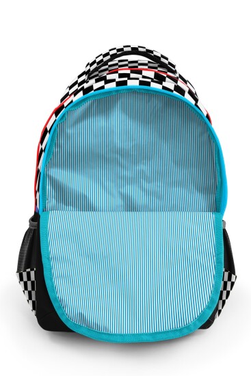 Coral High Kids Kırmızı Araba Desenli Üç Bölmeli Okul Sırt Çantası 33257 - 6
