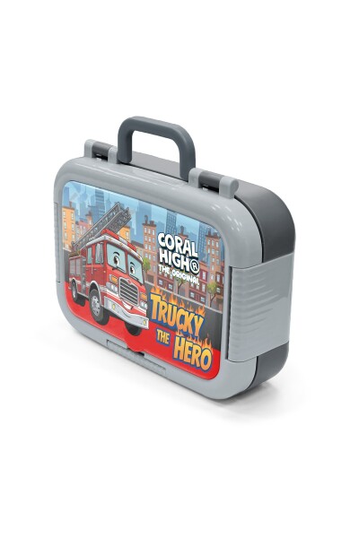 Coral High Kids Kırmızı İtfaiye Desenli Paslanmaz Çelik Beslenme Kabı 39163 - 4