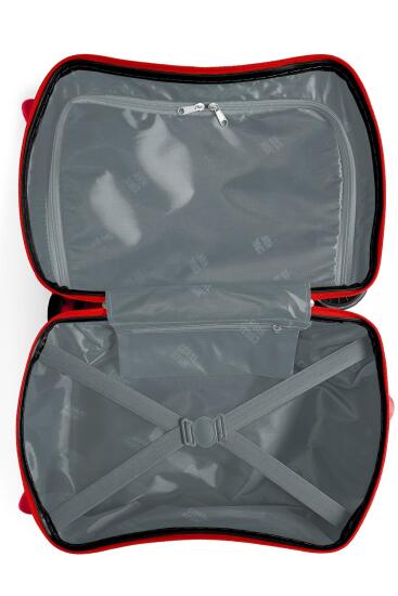 Coral High Kids Kırmızı Lacivert Tren Desenli Otur-Çek Çocuk Valizi 16366 - 5