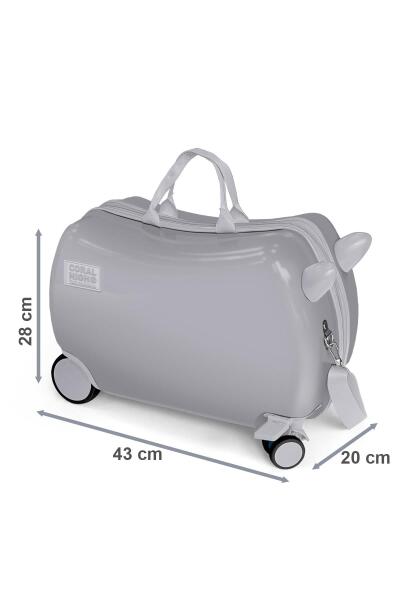 Coral High Kids Kırmızı Lacivert Tren Desenli Otur-Çek Çocuk Valizi 16366 - 6