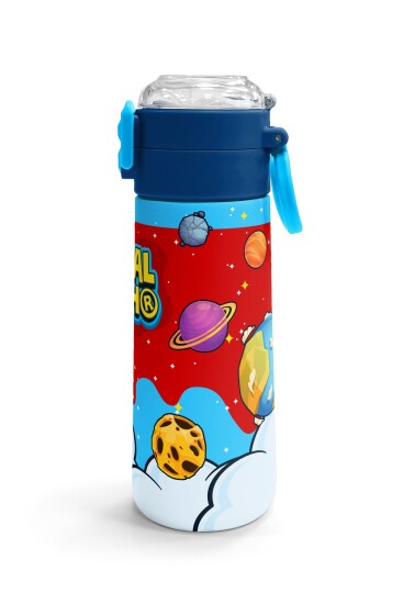 Coral High Kids Kırmızı Mavi Astronot Uzay Desenli Pipetli ve Direkt İçim Çelik Termos 500 ml 38127 - 3