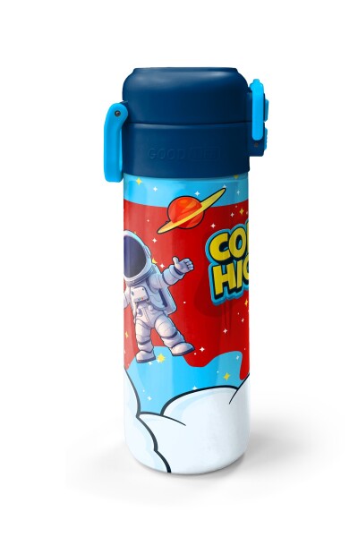 Coral High Kids Kırmızı Mavi Astronot Uzay Desenli Pipetli ve Direkt İçim Çelik Termos 500 ml 38127 - 5