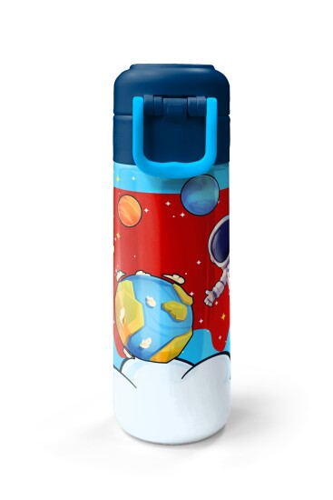Coral High Kids Kırmızı Mavi Astronot Uzay Desenli Pipetli ve Direkt İçim Çelik Termos 500 ml 38127 - 7