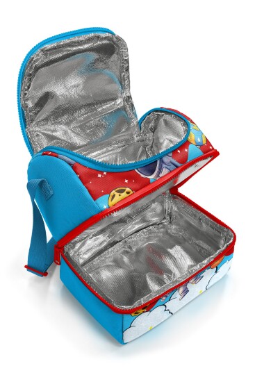 Coral High Kids Kırmızı Mavi Astronot Uzay Desenli Thermo İki Katlı Beslenme Çantası 37209 - 2