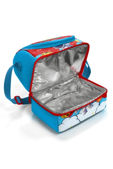 Coral High Kids Kırmızı Mavi Astronot Uzay Desenli Thermo İki Katlı Beslenme Çantası 37209 - 4