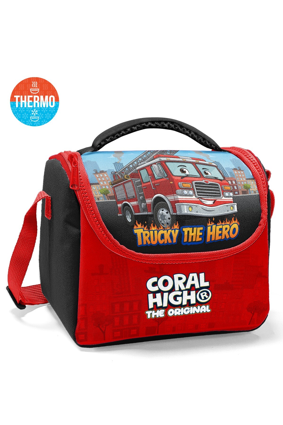 Coral High Kids Kırmızı Mavi İtfaiye Desenli Thermo Beslenme Çantası 37163