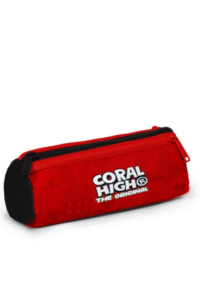Coral High Kids Kırmızı Mavi İtfaiye Desenli Üç Bölmeli Kalem Çantası 31063 - 3