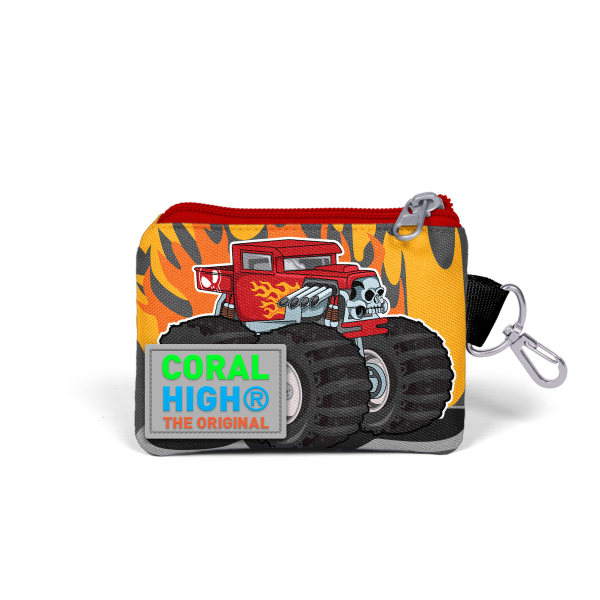 Coral High Kids Koyu Gri Siyah Monster Truck Desenli Bozuk Para Çantası 21827 - 2