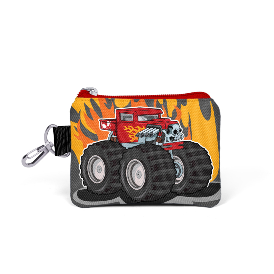 Coral High Kids Koyu Gri Siyah Monster Truck Desenli Bozuk Para Çantası 21827 - Coral High KIDS
