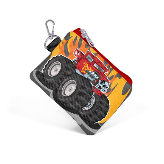 Coral High Kids Koyu Gri Siyah Monster Truck Desenli Bozuk Para Çantası 21827 - 3