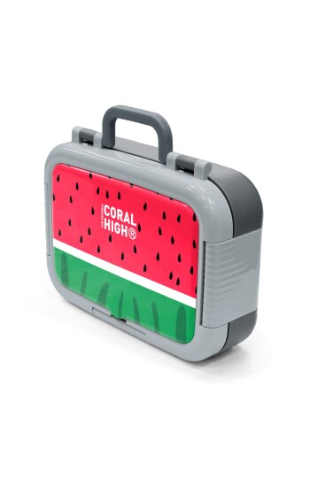 Coral High Kids Kırmızı Yeşil Karpuz Desenli Paslanmaz Çelik Beslenme Kabı 39317 - 4