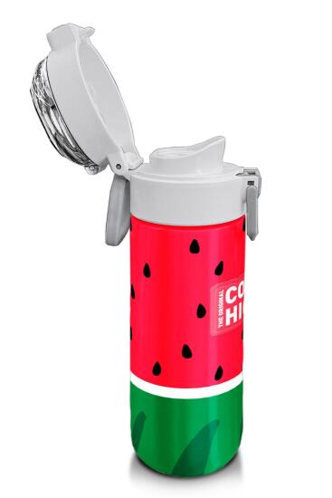 Coral High Kids Kırmızı Yeşil Karpuz Desenli Pipetli ve Direkt İçim Çelik Termos 500 ml 31866 - 6