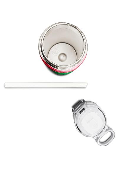 Coral High Kids Kırmızı Yeşil Karpuz Desenli Pipetli ve Direkt İçim Çelik Termos 500 ml 31866 - 7