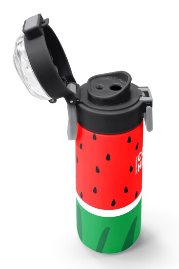 Coral High Kids Kırmızı Yeşil Karpuz Desenli Pipetli ve Direkt İçim Çelik Termos 500 ml 31866 - 6