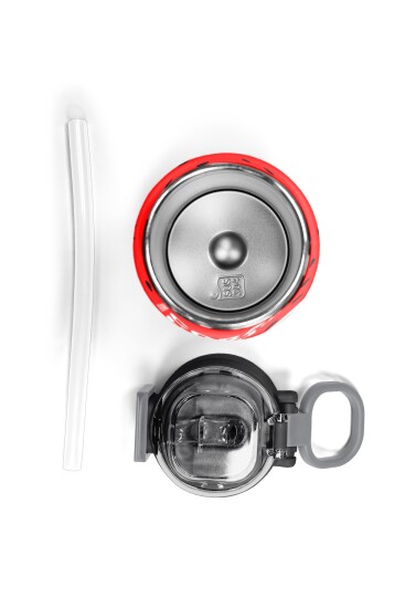 Coral High Kids Kırmızı Yeşil Karpuz Desenli Pipetli ve Direkt İçim Çelik Termos 500 ml 31866 - 7