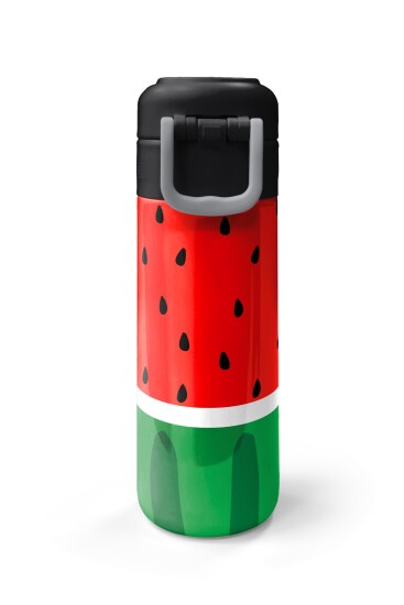 Coral High Kids Kırmızı Yeşil Karpuz Desenli Pipetli ve Direkt İçim Çelik Termos 500 ml 31866 - 7