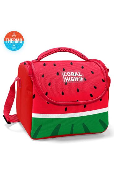 Coral High Kids Kırmızı Yeşil Karpuz Desenli Thermo Beslenme Çantası 12789 