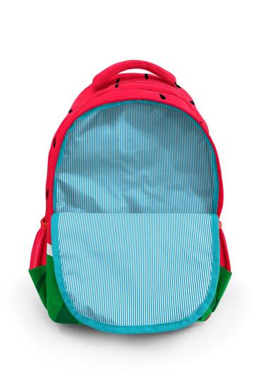 Coral High Kids Kırmızı Yeşil Karpuz Desenli Üç Bölmeli Okul Sırt Çantası 14428 - 4
