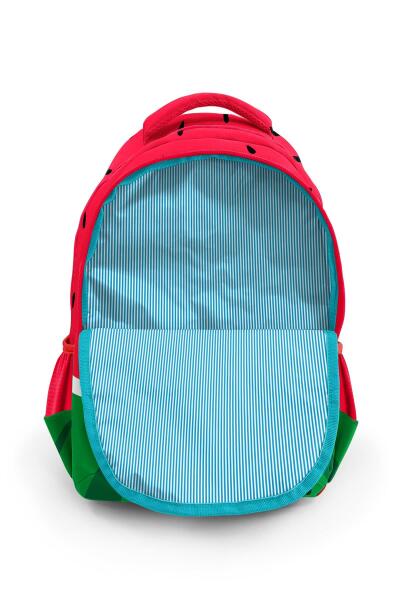 Coral High Kids Kırmızı Yeşil Karpuz Desenli Üç Bölmeli Okul Sırt Çantası 14428 - 4