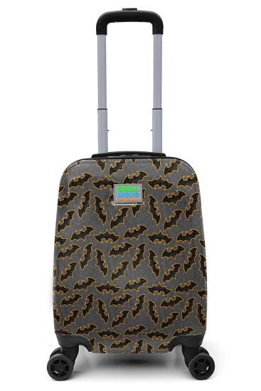 Coral High Kids Koyu Gri Hardal Yarasa Desenli Çocuk Valizi 16740 