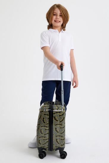 Coral High Kids Koyu Gri Hardal Yarasa Desenli Çocuk Valizi 16740 - 8