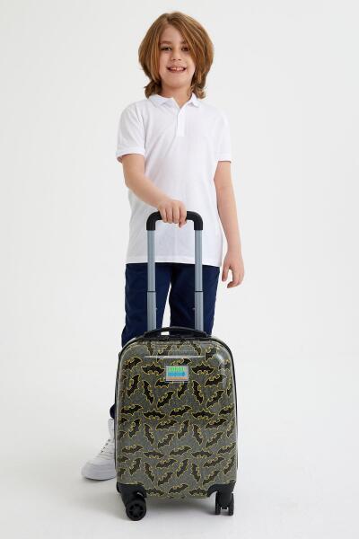 Coral High Kids Koyu Gri Hardal Yarasa Desenli Çocuk Valizi 16740 - 2