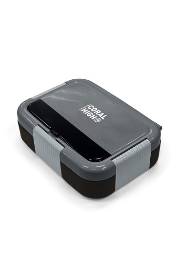 Coral High Kids Koyu Gri Siyah Desenli Paslanmaz Çelik Beslenme Kabı 39347 - 2