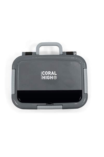 Coral High Kids Koyu Gri Siyah Desenli Paslanmaz Çelik Beslenme Kabı 39347 - 5