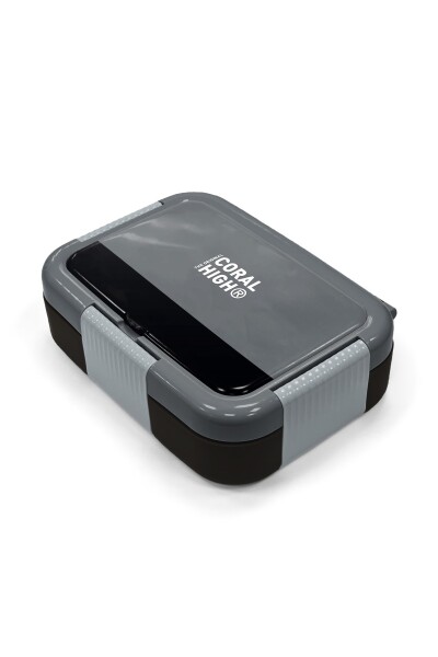 Coral High Kids Koyu Gri Siyah Desenli Paslanmaz Çelik Beslenme Kabı 39347 - 2