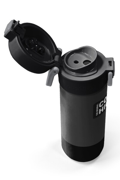 Coral High Kids Koyu Gri Siyah Desenli Pipetli ve Direkt İçim Çelik Termos 500 ml 31824 - 3