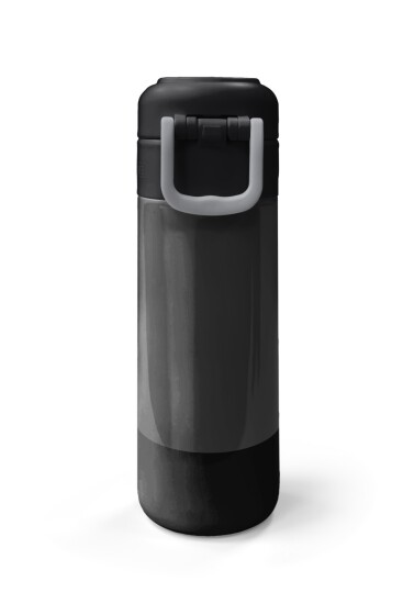 Coral High Kids Koyu Gri Siyah Desenli Pipetli ve Direkt İçim Çelik Termos 500 ml 31824 - 7