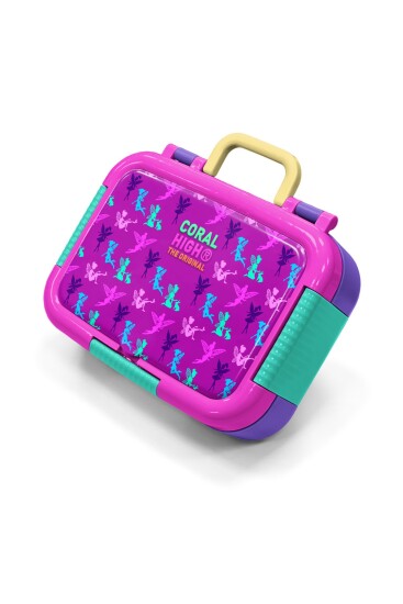 Coral High Kids Koyu Pembe Su Yeşili Peri Desenli Paslanmaz Çelik Beslenme Kabı 39209 - 1