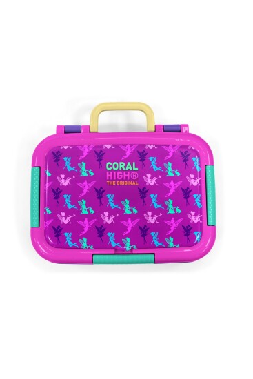 Coral High Kids Koyu Pembe Su Yeşili Peri Desenli Paslanmaz Çelik Beslenme Kabı 39209 - 5