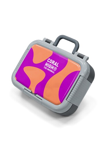 Coral High Kids Koyu Pembe Turuncu Desenli Paslanmaz Çelik Beslenme Kabı 39191 - 1