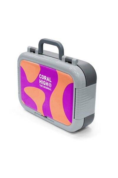 Coral High Kids Koyu Pembe Turuncu Desenli Paslanmaz Çelik Beslenme Kabı 39191 - 4