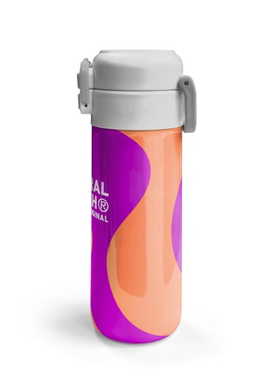 Coral High Kids Koyu Pembe Turuncu Desenli Pipetli ve Direkt İçim Çelik Termos 500 ml 31884 - 6