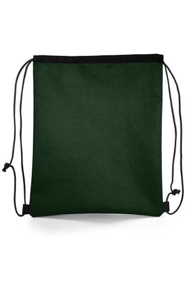 Coral High Kids Koyu Yeşil Siyah Dinozor Desenli İpli Büzgülü Sırt Çantası 22475 - 3