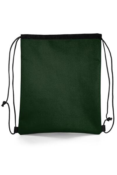 Coral High Kids Koyu Yeşil Siyah Dinozor Desenli İpli Büzgülü Sırt Çantası 22475 - 3