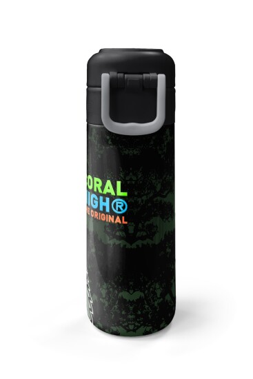 Coral High Kids Koyu Yeşil Siyah Dinozor Desenli Pipetli ve Direkt İçim Çelik Termos 500 ml 31934 - 7