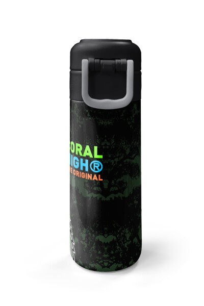 Coral High Kids Koyu Yeşil Siyah Dinozor Desenli Pipetli ve Direkt İçim Çelik Termos 500 ml 31934 - 7