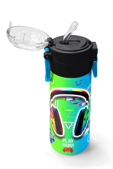 Coral High Kids Kulaklık Game Desenli Pipetli ve Direkt İçim Çelik Termos 500 ml 31841 - 5