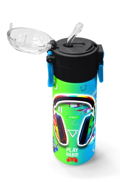 Coral High Kids Kulaklık Game Desenli Pipetli ve Direkt İçim Çelik Termos 500 ml 31841 - 5