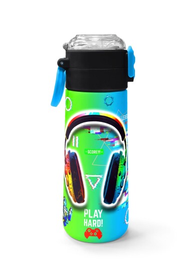 Coral High Kids Kulaklık Game Desenli Pipetli ve Direkt İçim Çelik Termos 500 ml 31841 - 2