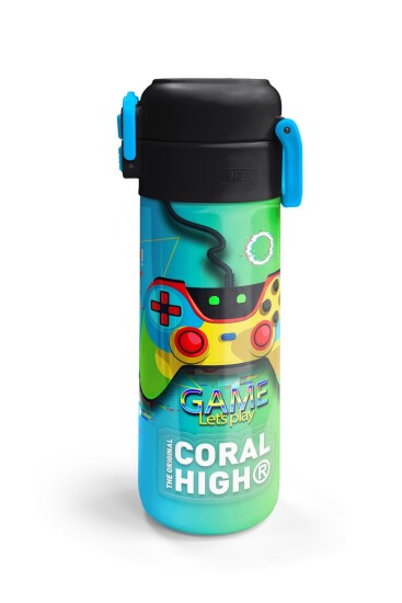 Coral High Kids Kulaklık Game Desenli Pipetli ve Direkt İçim Çelik Termos 500 ml 31841 - 6