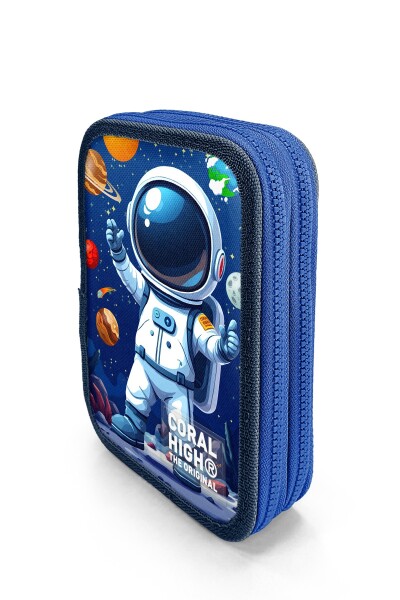 Coral High Kids Lacivert Astronot Desenli Çift Katlı Kalem Çanta 31116 - 2