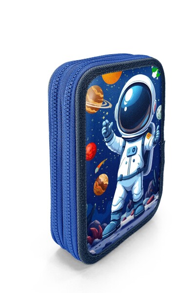Coral High Kids Lacivert Astronot Desenli Çift Katlı Kalem Çanta 31116 - 3