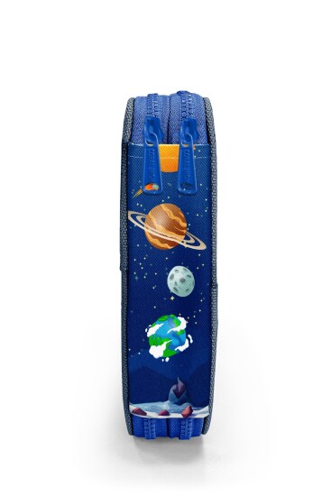 Coral High Kids Lacivert Astronot Desenli Çift Katlı Kalem Çanta 31116 - 8