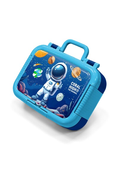 Coral High Kids Lacivert Astronot Desenli Paslanmaz Çelik Beslenme Kabı 39152 - 1
