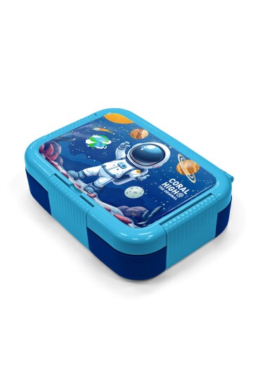Coral High Kids Lacivert Astronot Desenli Paslanmaz Çelik Beslenme Kabı 39152 - 2